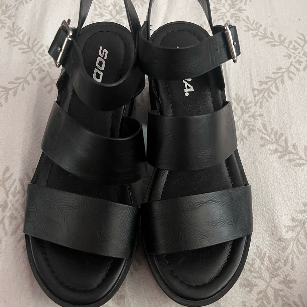 Soda Black platform heels